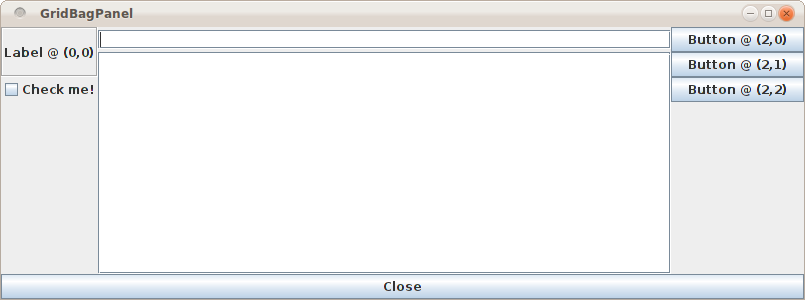 GridBagPanel after resizing
